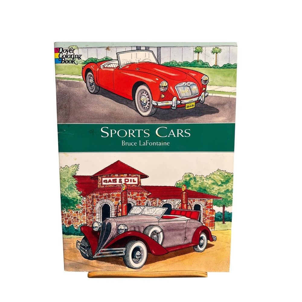 Sports Cars Dover Coloring Book Bruce LaFontaine 1999 Classic Automobiles